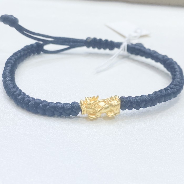 Gelang tali Bunga Emas 999% 24karat Pixiu