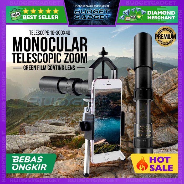 SALE Nikula Monocular Telescope Teropong Handphone 10-300x40 Zoom TTVXO