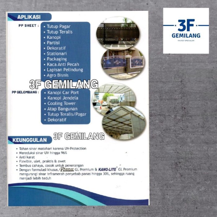 (Good) Fiber Plastik Penutup Pagar KANOPLAS POLOS 1.2mm Meteran