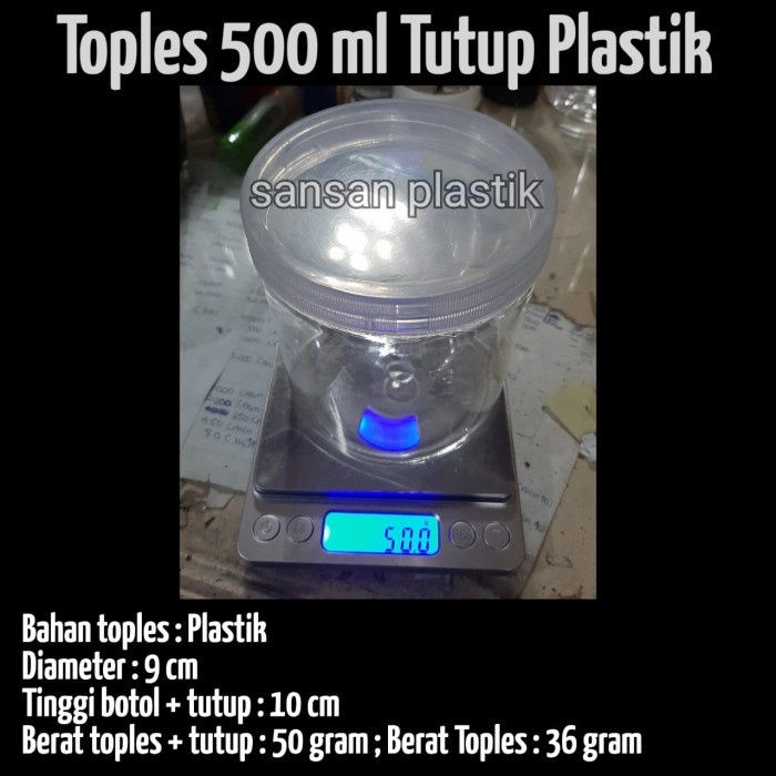 (Good) Toples plastik 500ml tabung / toples 500ml tabung / toples 500ml