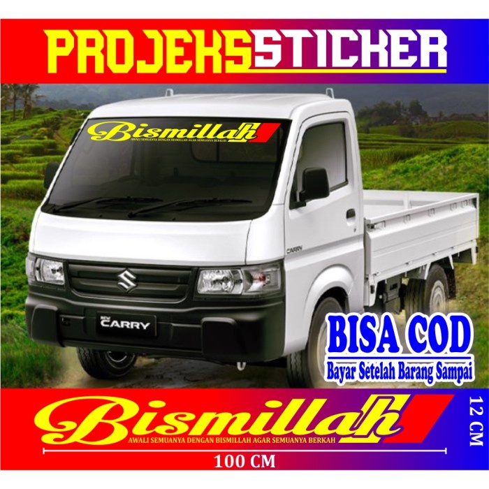 [Good] Cutting Stiker Mobil Variasi Kaca Depan Mobil Kata Kata Truk Canter