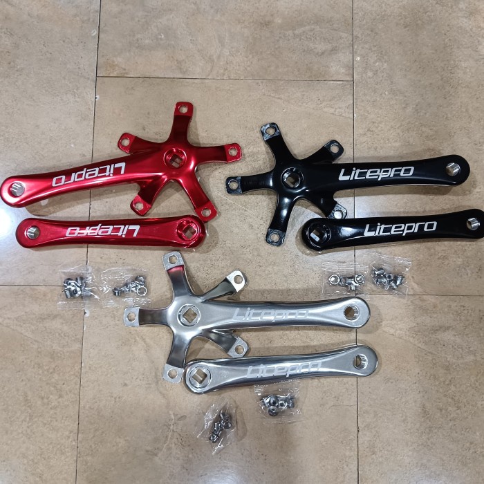 CRANKSET BB KOTAK LITEPRO CRANK ARM BCD130 ALUMINUM ALLOY PLUS JAMIN ORI