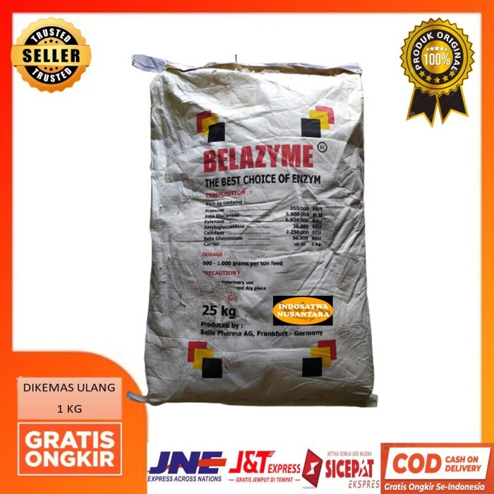 

(Good) BELAZYME / SUPLEMEN ENZIM PENCERNAAN HEWAN TERNAK / KEMASAN 1 KG