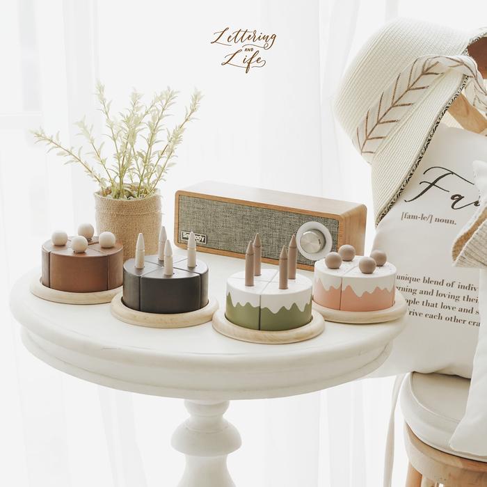 Sale Terbatas Lettering And Life Matcha Cream Cake - Mainan Kayu Wooden Lettering And Life Matcha