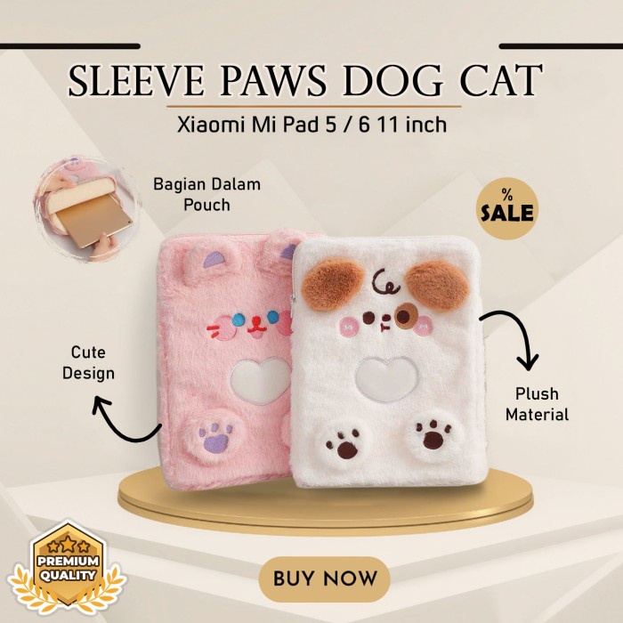 Jt Top Tas Lucu Xiaomi Mi Pad 5 / 6 11 Inch Sleeve Bag Handbag Bulu Dog Cat