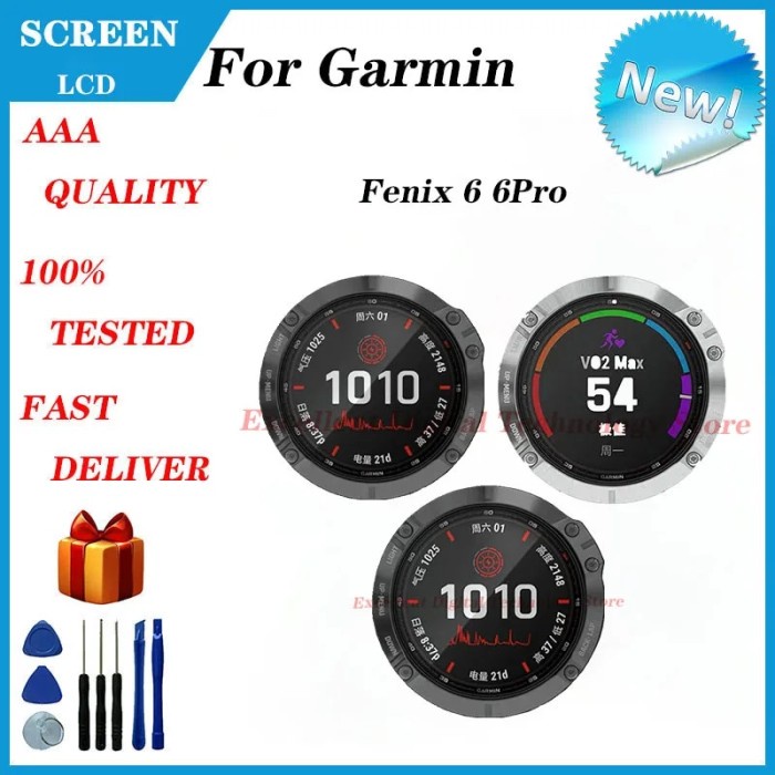 LCD Display Screen For GARMIN Fenix6 Sapphire Fenix 6 Pro Sapphire