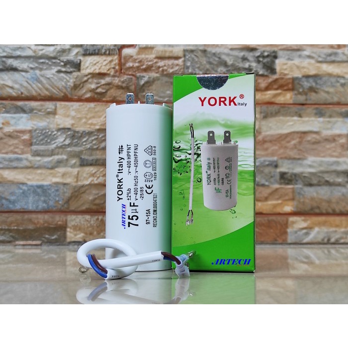 YORK 75 UF - 450V KAPASITOR / CAPACITOR COLOK DAN KABEL (CAPACITOR)
