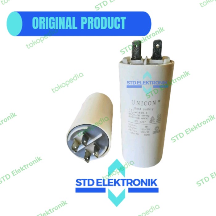 CAPASITOR UNICON 31,5 UF SOKET 4 / KAPASITOR POMPA AIR 31,5 UF