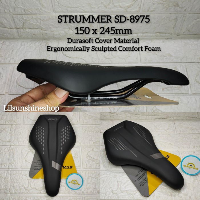 Sadel Sepeda Lipat BMX Minivelo STRUMMER SD 8975 Flat Saddle Empuk