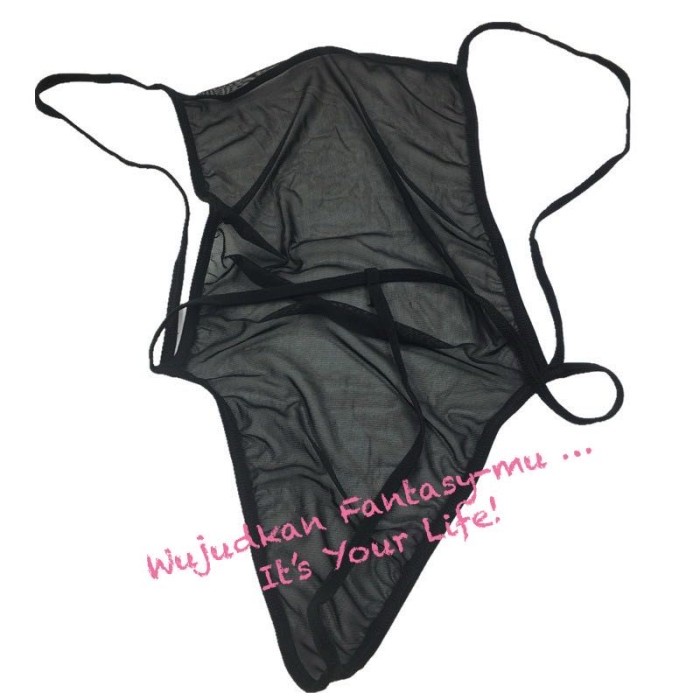 ris Men's Sexy Transparent Mankini Lingerie Underwear Pakaian Dalam Sexy