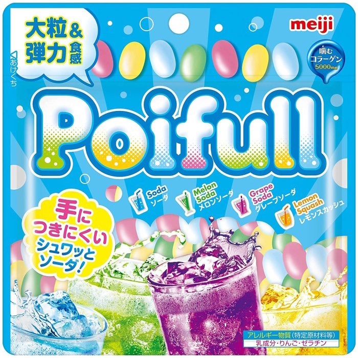 

Meiji Poifull Gummies Pouch Soda Drink Mix Gummy 80 Gram