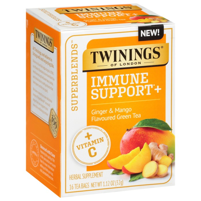 

Twinings Immune Support+ Ginger & Mango Green Tea 16 X 2 Gram