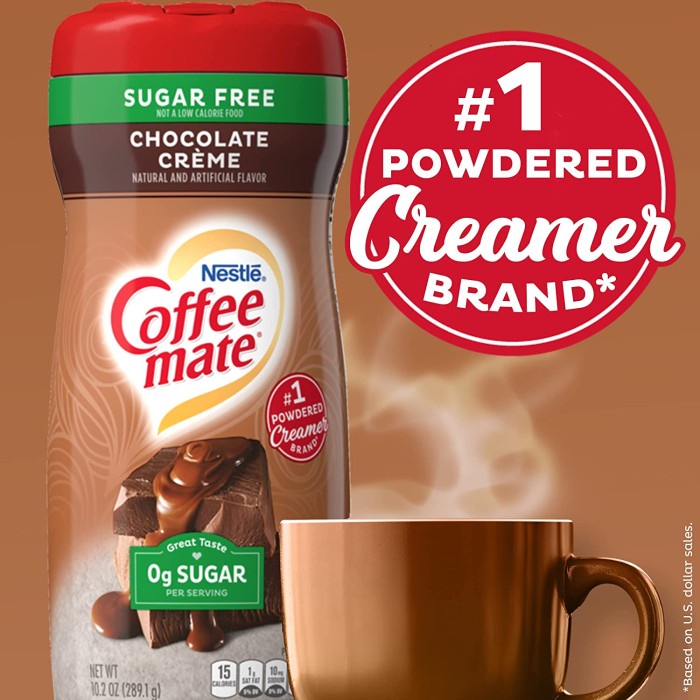 

Nestle Coffee Mate Sugar Free Chocolate Powder Coffee Creamer 289.1 Gr