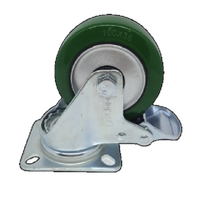 

Roda Troli Trolly Pu Hijau 6 Inch Medium Duty Rem Swivel Brake Hod