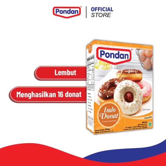 

Pondan Premiks Indo Donut 362 g (Donat)