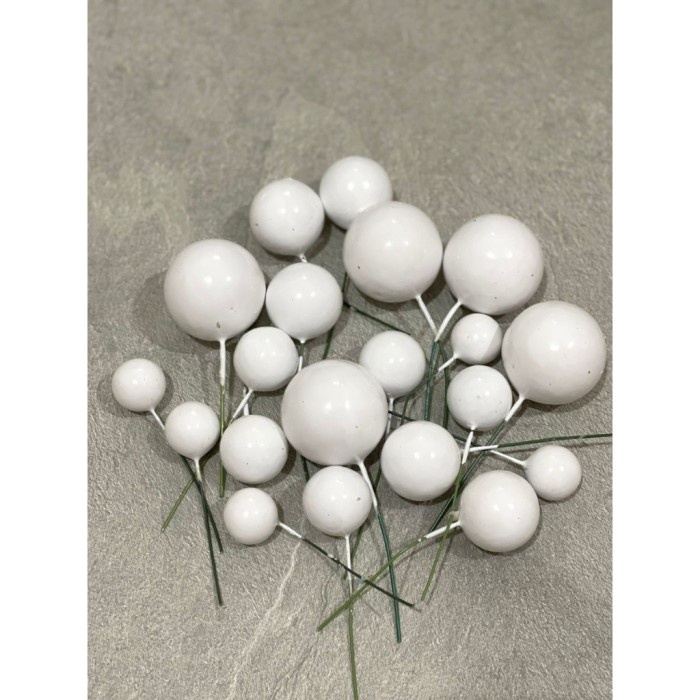[BestSeller] 20pcs Bola Bola Tusuk Hiasan Kue / Ball Cake Topper / Hiasan Kue Ultah