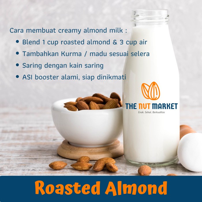 

Kacang Almond Panggang Original (Roasted Natural Almond) 1Kg Termurah