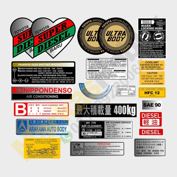 Sticker Landcruiser Fj Bj 40 Hardtop Set Asli 100%