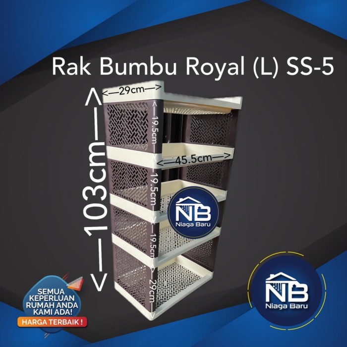 {{ Rak Plastik Serbaguna Susun 5 L Rak Susun Rak Portable Rak Bumbu Royal Ready }}