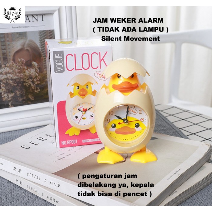 Jam Meja Weker Alarm Clock Karakter Telur Bebek Ayam Lucu