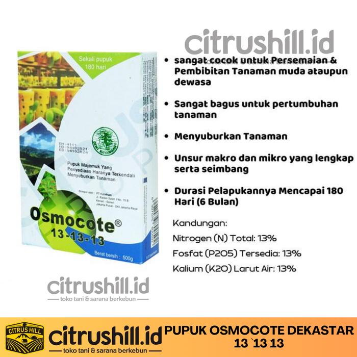 PUPUK OSMOCOTE DEKASTAR 171110 131313 61325 - NPK BUAH DAUN AGLONEMA - 13-13-13 100gr - 13-13-13