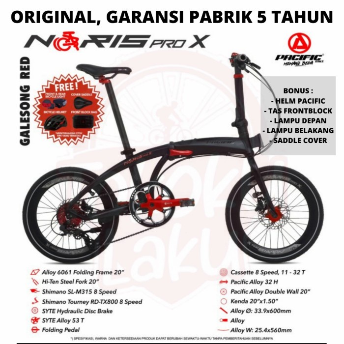 Sale Pacific Noris Pro 20" Folding Bike Sepeda Lipat Seli United Trucking