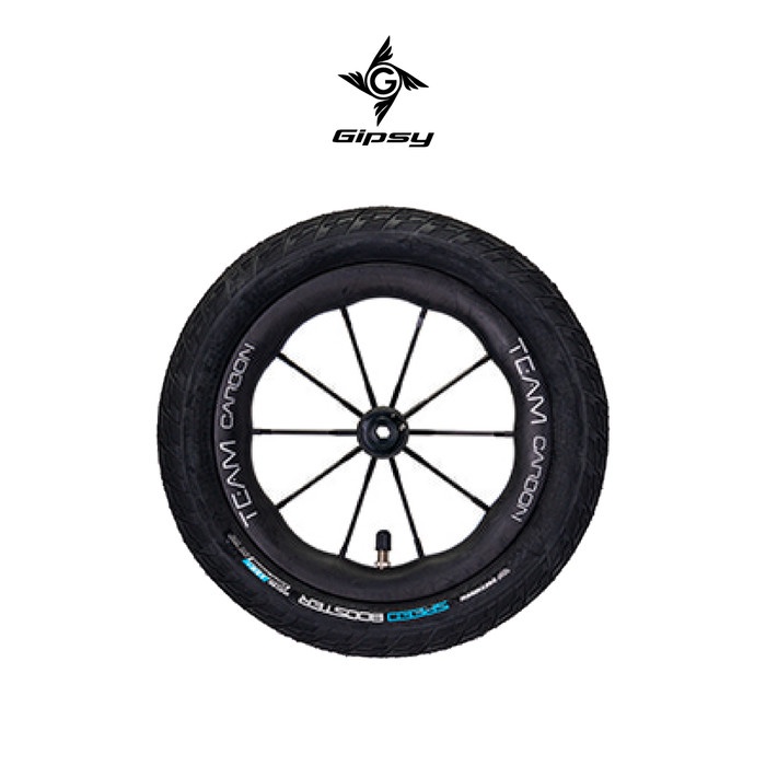 GIPSY G-TEAM CARBON Fiber 12" Wheel Set With Tires Balance Push Bike - Ban Sepeda Anak - BLACK Kode