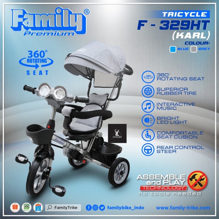 Sepeda Roda Tiga Family Premium F 329HT (Karl) Kode 1432