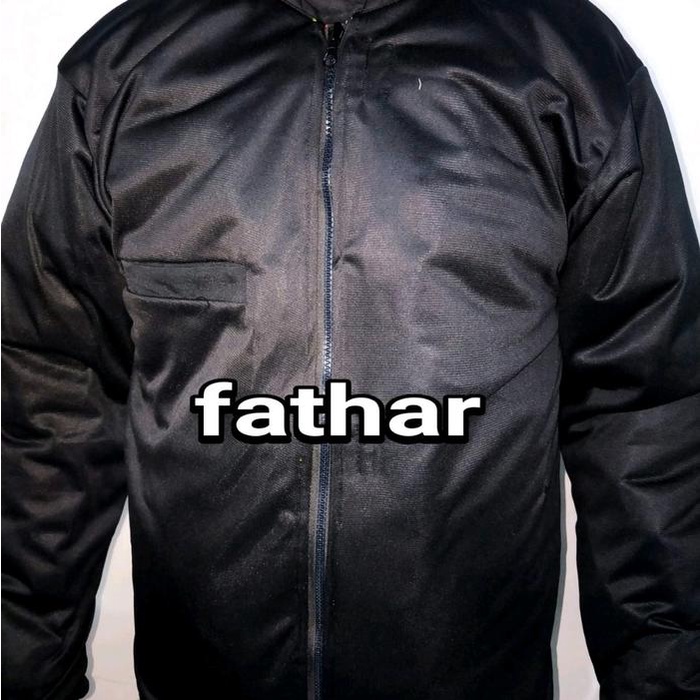 Jaket Hijau Turing Slim-Fitting Polos Distro Hitam Pria Bomber Parasut Keren Motor Terlaris