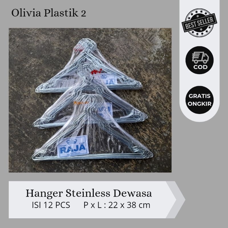 Paling Dicari 1 Lusin Hanger Raja Stainless Tebal/ Hanger Besi/ Hanger Kawat Limited Edition