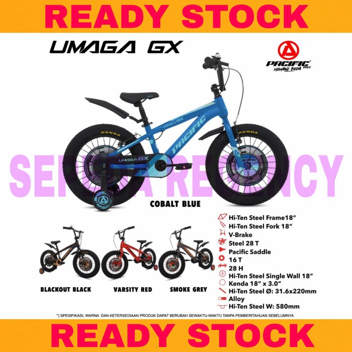 Sepeda Anak 18 Inch BMX PACIFIC UMAGA GX BAN JUMBO 3.0 - Red Yellow Kode 777