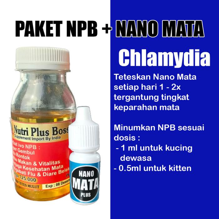 PAKET VITAMIN NPB DAN NANO MATA UNTUK CHLAMYDIA KUCING TERMURAH