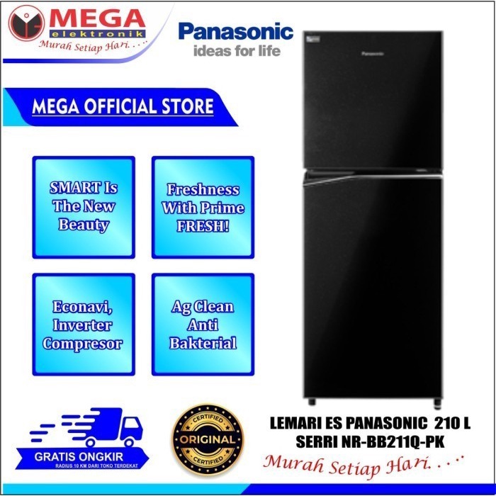 * Kulkas Panasonic Nr-Bb211Q-Pk / Nr Bb211 Q Pk Lemari Es 2 Pintu
