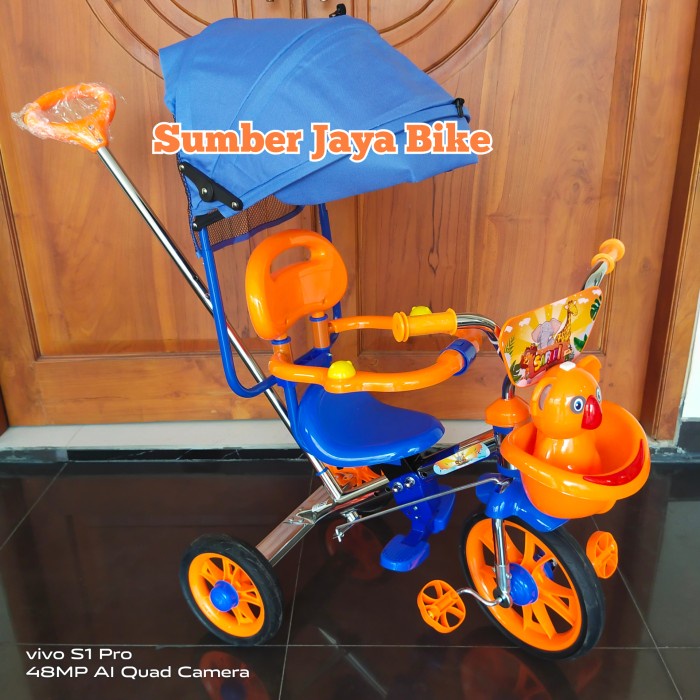 SEPEDA ANAK RODA TIGA BMX SAFARI MUSIC KANOPI DORONGAN