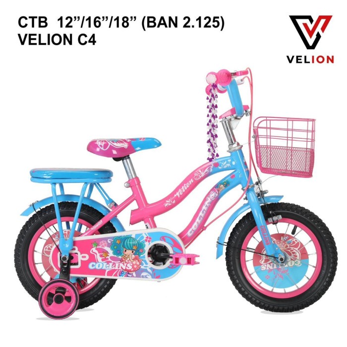 SEPEDA ANAK PEREMPUAN MINI 16 INCH VELION COLLINS TERBARU
