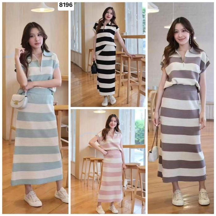 CO.Moren setelan rok rajut import atasan lengan pendek wanita