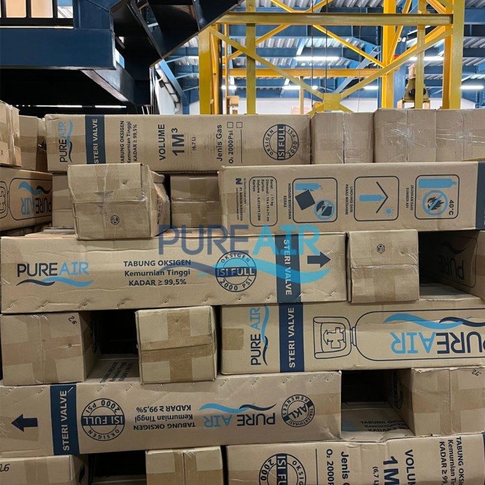 Tabung Oksigen / Tabung O2 Merk Pure Air - 1M3 (isi oksigen)