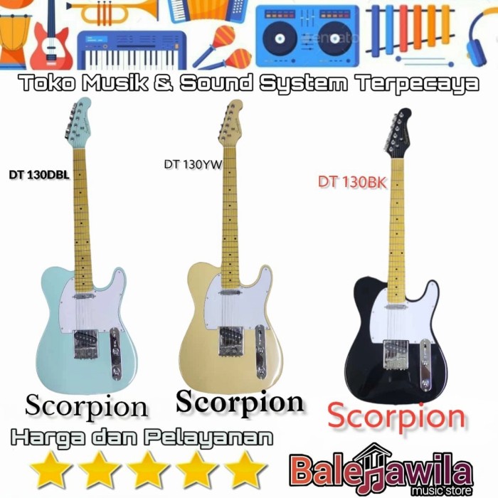 Guitar Electric Gitar Elektrik Scorpion Telecaster DT130 DT 130 Ori