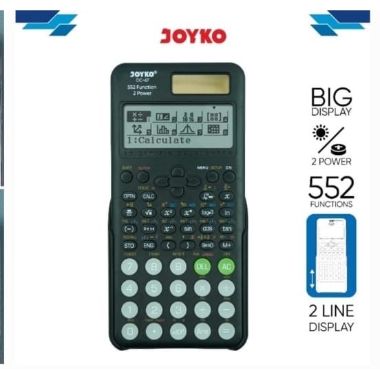 

Jual [READY] JOYKO CC 67 Scientific Calculator 552 Fungsi / Kalkulator Ilmiah ORI Fungsi FX-991EX