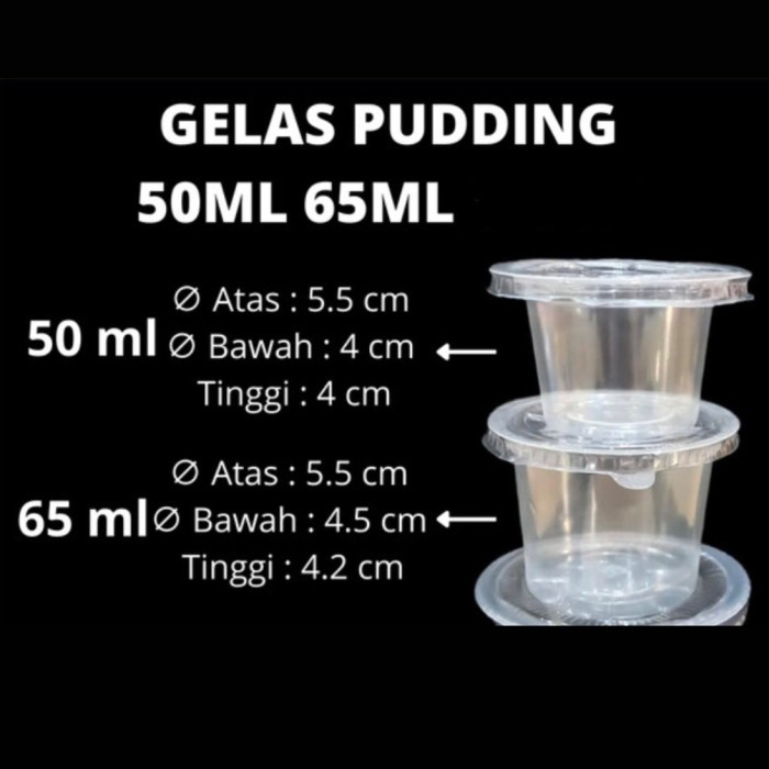 Cup Puding 50ml Plus Tutup Cup Puding 65ml Plus Tutup