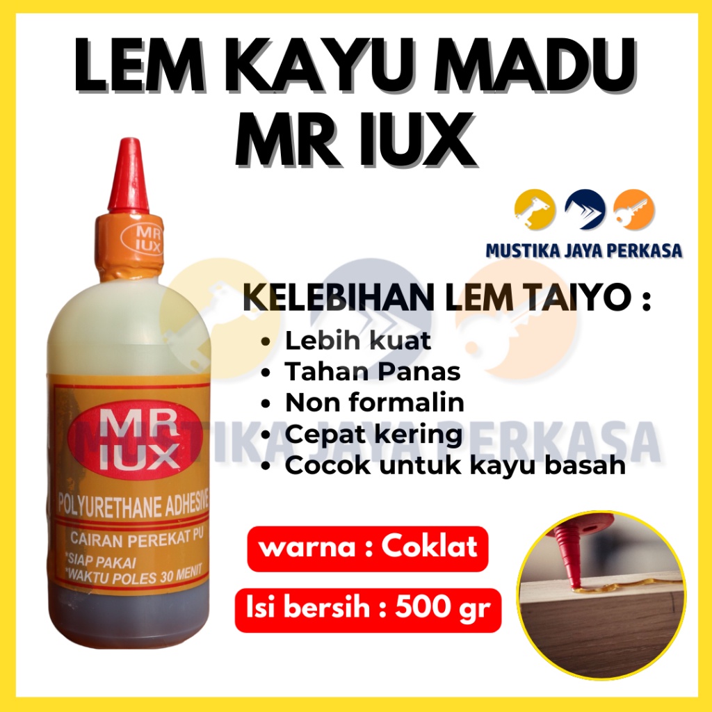 

Lem Kayu Basah Lem Madu Murah Lem PU Berat Triplek HPL Busa Praktis