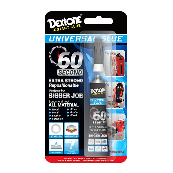 

Dextone Universal Glue 20 gr / Lem Serba Guna Dextone / Lem Kental Dextone / Lem Dextone Serba Guna