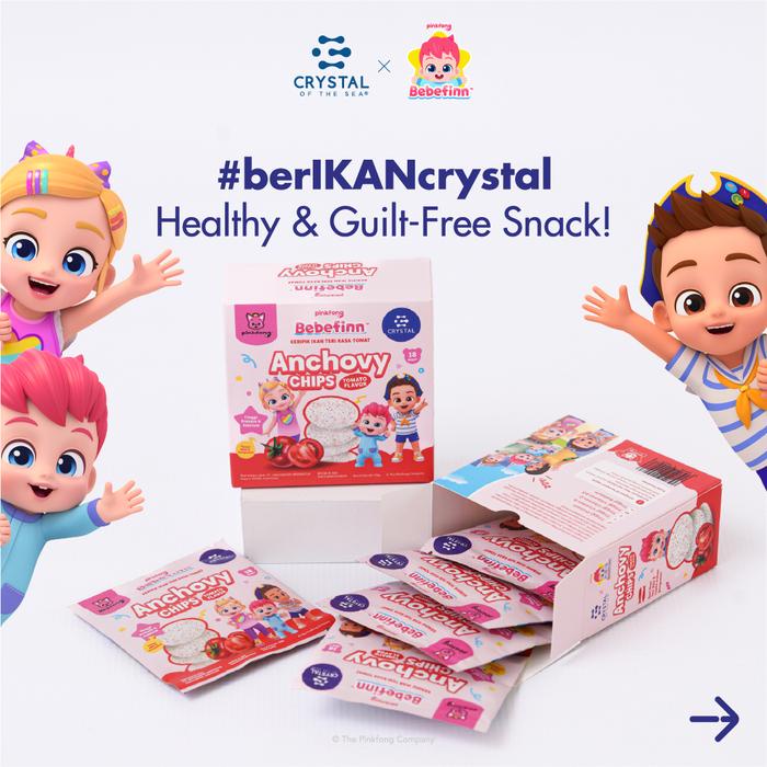 

terbaru !!! pinkfong bebefinn anchovy chips tomato / keripik ikan teri rasa tomato - crystal of the