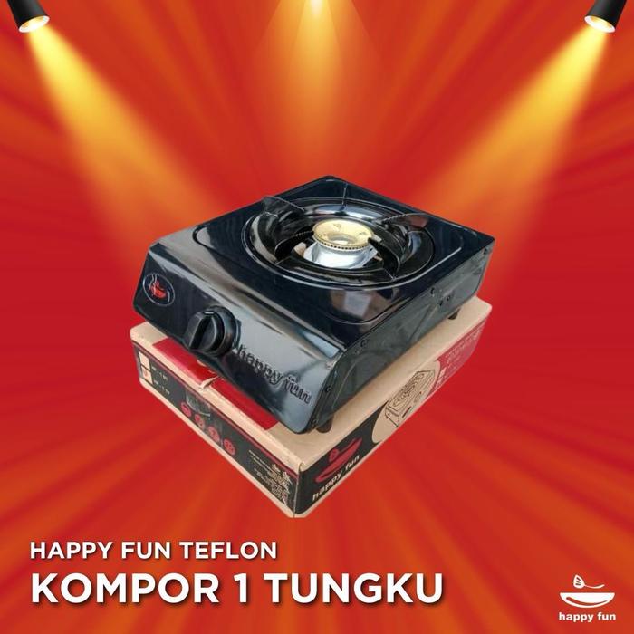 Kompor Gas 1 Tungku Teflon Happy Fun