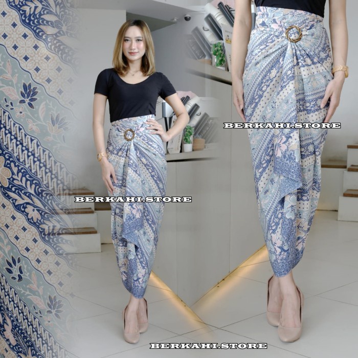 Rok Lilit Batik Rok lilit Bawahan kebaya Rok kebaya laras biru