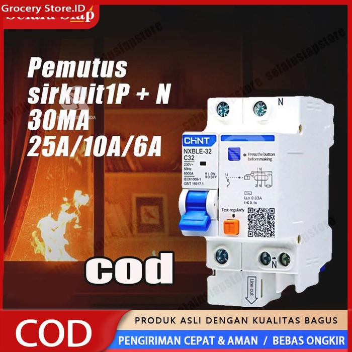 COD,Kirim Sekarang COD RCBO CHINT ELCB + MCB 1P+N 30MA 6A 10A 16A 20A 25A Cocok Untuk Aplikasi Earth