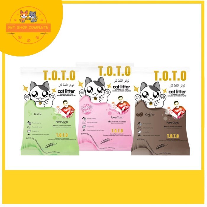 Ready Pasir Kucing Gumpal Toto 10 Liter