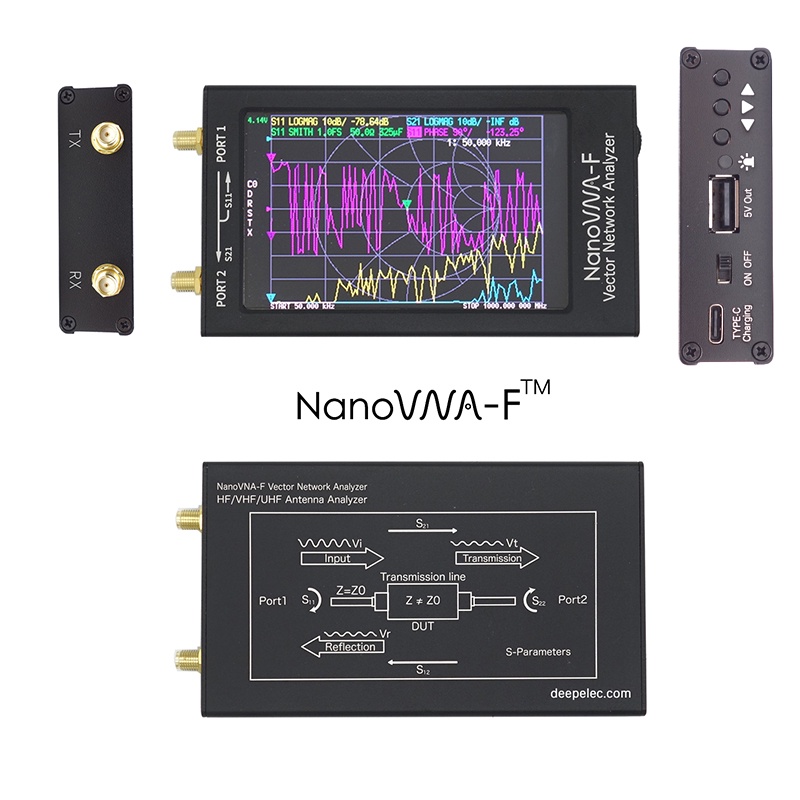 Push Button Version Nanovna-F Vector Network Analyzer Vna Swr Meter Hf Vhf Uhf Antenna Detector