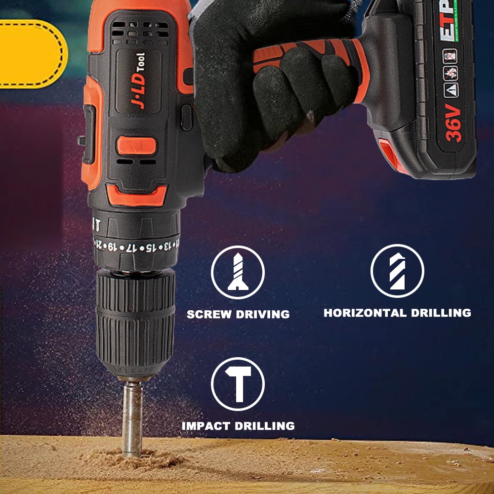 Promo Jld 13Mm Mesin Bor Impact Baterai Bor Cas Cordless Bor Baterai Bor Listrik Jld Tool Impact