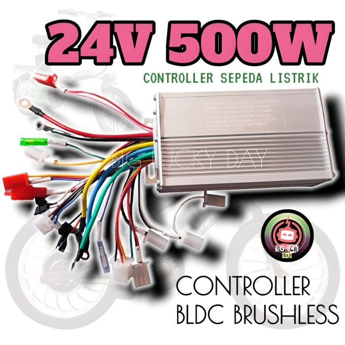 CONTROLLER 24V 500W BLDC BRUSHLESS SEPEDA LISTRIK UNIVERSAL 24VOLT
